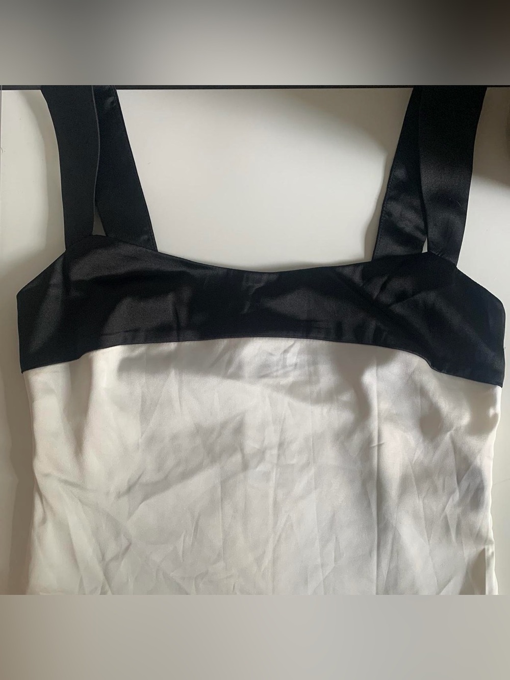 Peppermayo Black and White Satin Two-Tone Chemise